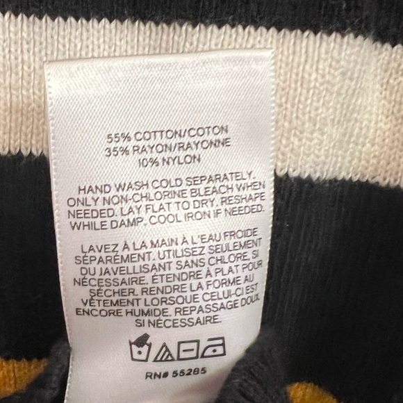 EXPRESS Black Multi-Stripe Crewneck Sweater - Picture 3 of 4